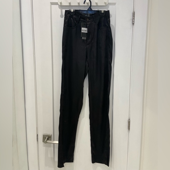 PRINCESS POLLY - Black Satin Pants - Picture 2 of 3
